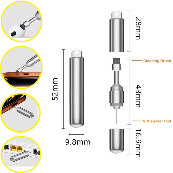 Porte-clés avec outil d'éjection de carte SIM et brosse de nettoyage pour téléphone - image 3