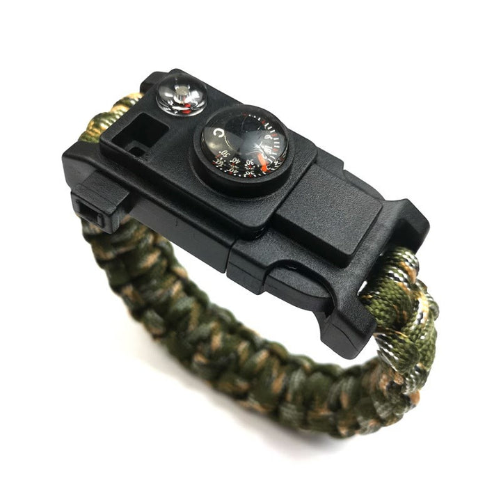 Bracelet de survie multi-outils pour le camping en plein air en paracorde - Camouflage vert et orange - image 16