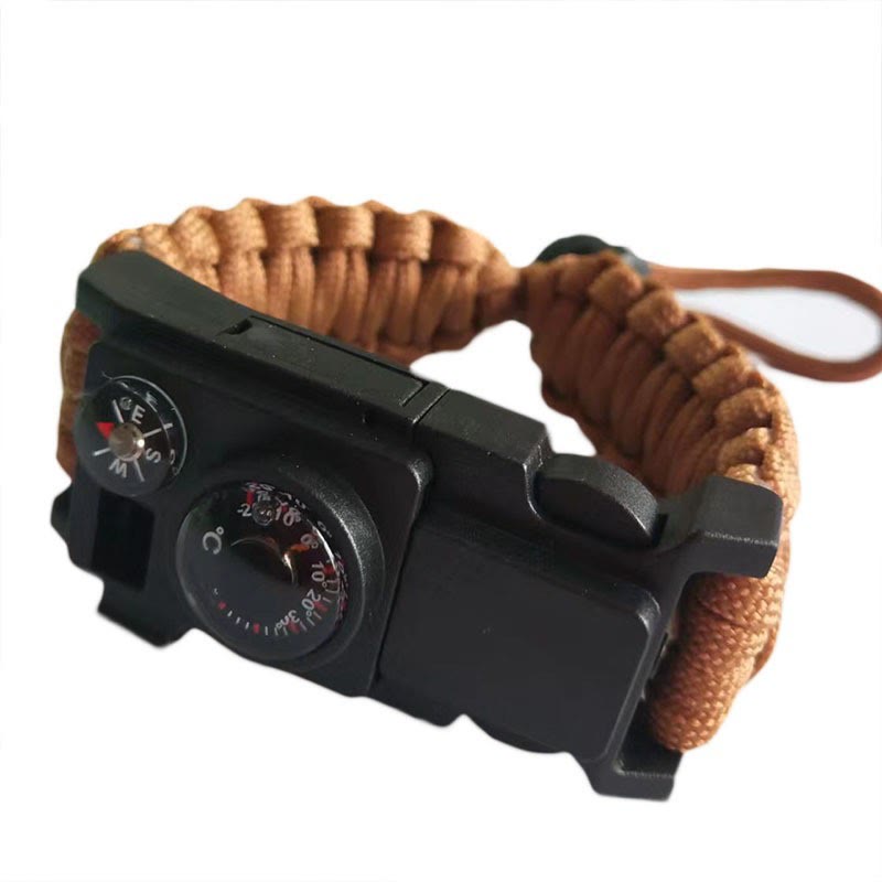 Bracelet de survie multi-outils pour le camping en plein air en paracorde - Marron réglable - image 21