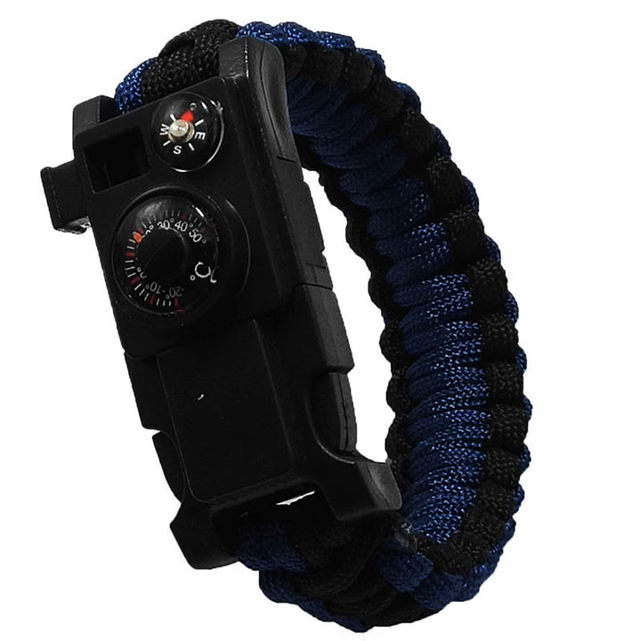 Bracelet de survie multi-outils pour le camping en plein air en paracorde - Noir et bleu foncé - image 12
