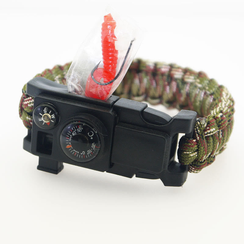 Bracelet de survie multi-outils pour le camping en plein air en paracorde - Camouflage vert militaire - image 4