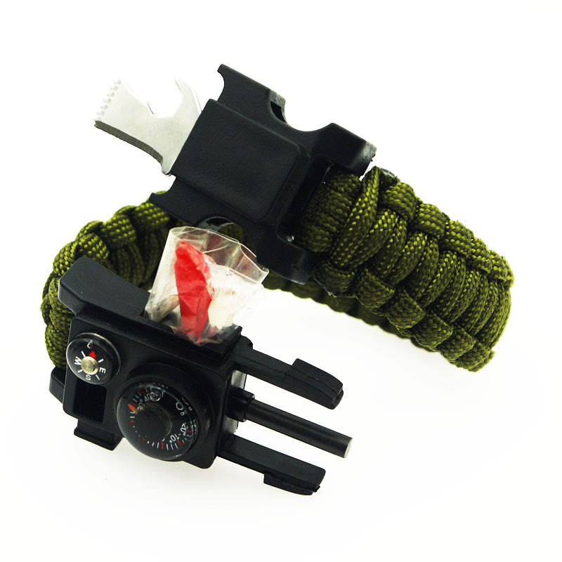 Bracelet de survie multi-outils pour le camping en plein air en paracorde - Vert armée - image 2