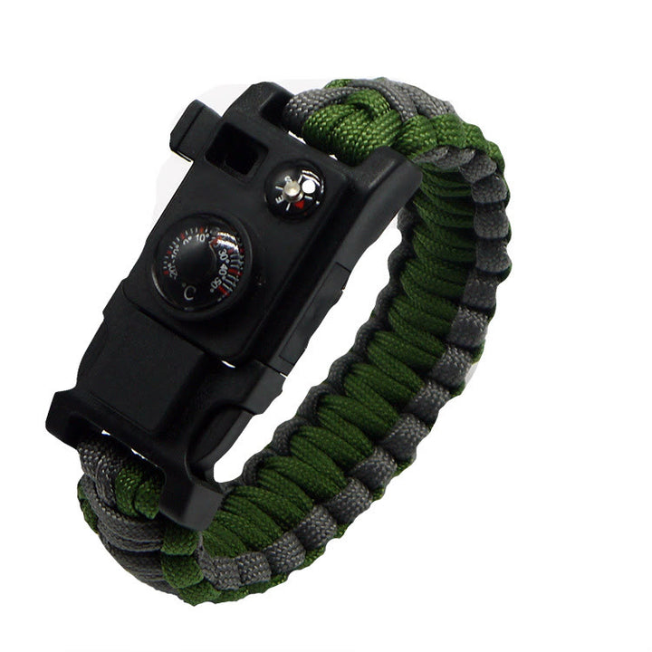 Bracelet de survie multi-outils pour le camping en plein air en paracorde - Gris et vert - image 11