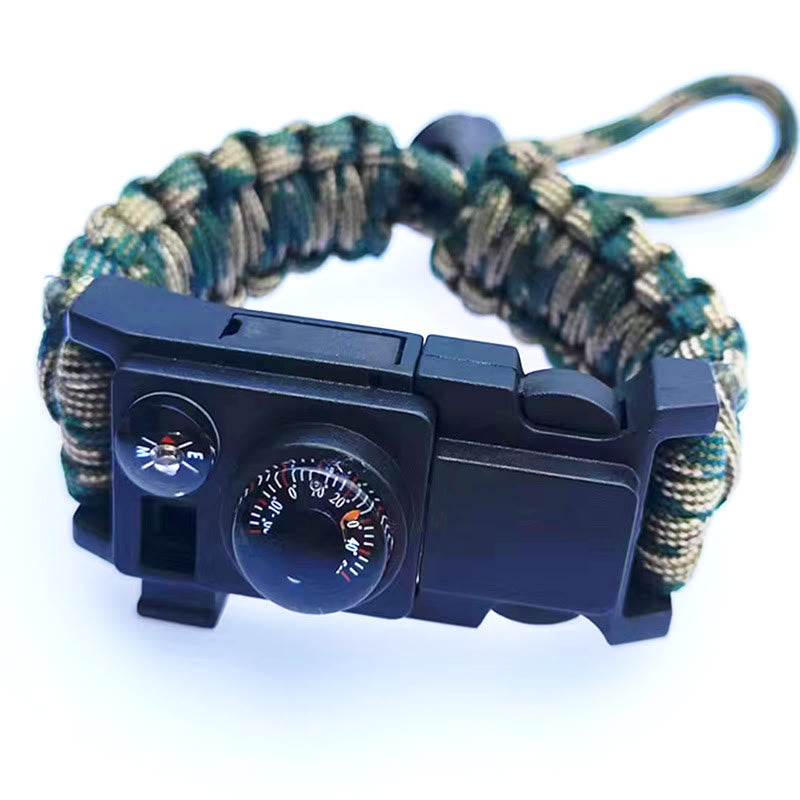 Bracelet de survie multi-outils pour le camping en plein air en paracorde - Camouflage forestier ajustable - image 20