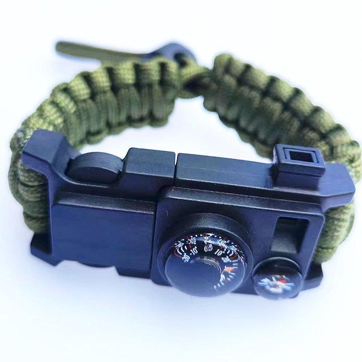 Bracelet de survie multi-outils pour le camping en plein air en paracorde - Vert armée ajustable - image 18