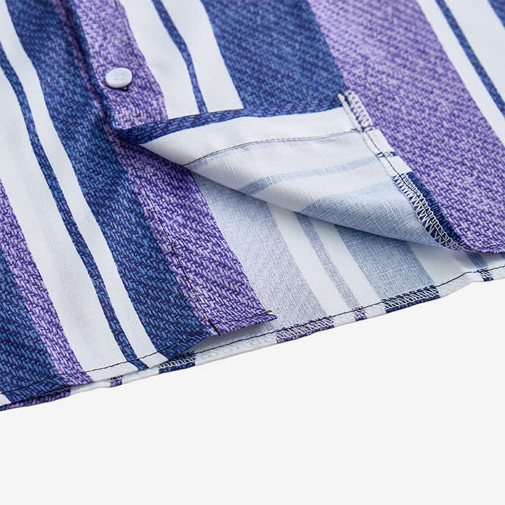 Chemise à manches longues pour homme, rayée bleue, style cowboy rétro - image 6