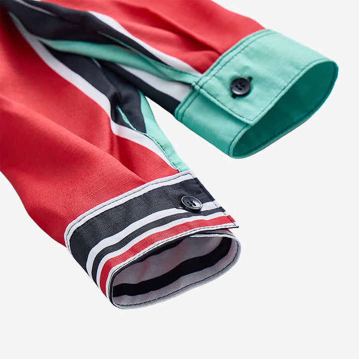 Chemise à manches longues pour homme à rayures multicolores audacieuses - image 7