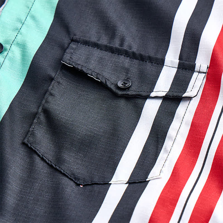 Chemise à manches longues pour homme à rayures multicolores audacieuses - image 5