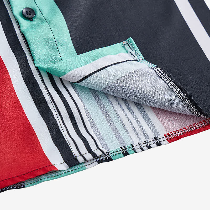 Chemise à manches longues pour homme à rayures multicolores audacieuses - image 6