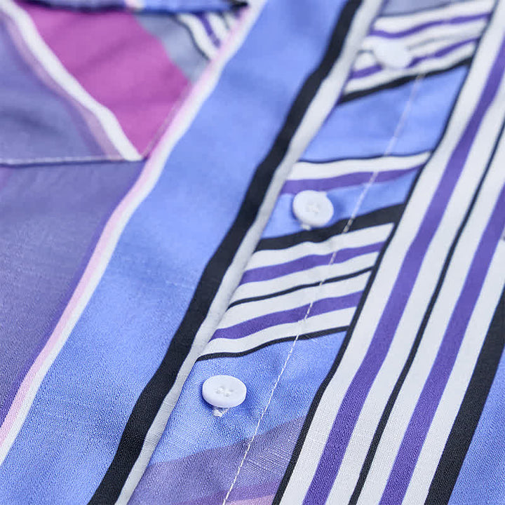 Chemise western à manches longues pour homme, bleue et violette, d'inspiration aztèque - image 6