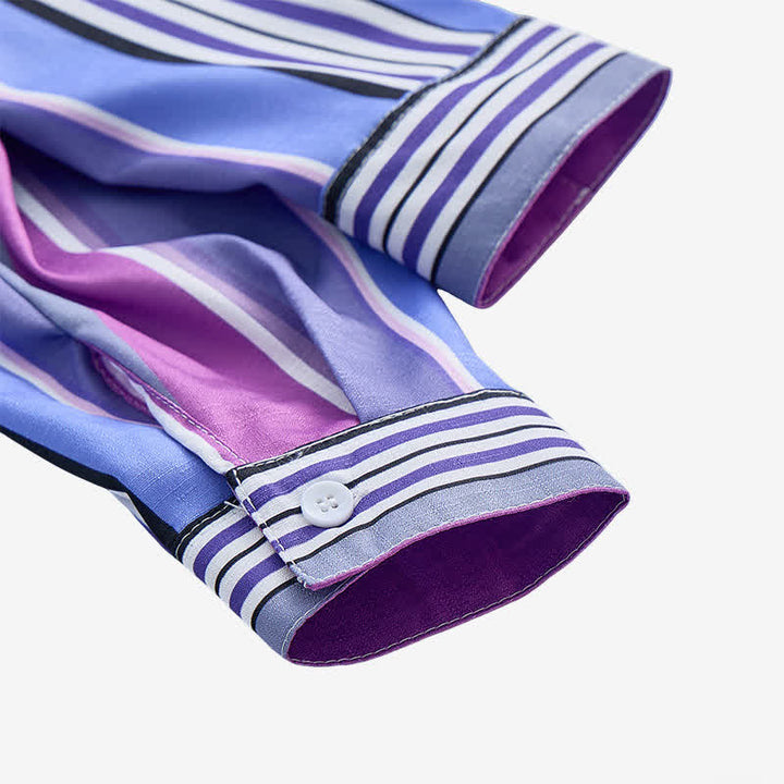 Chemise western à manches longues pour homme, bleue et violette, d'inspiration aztèque - image 8