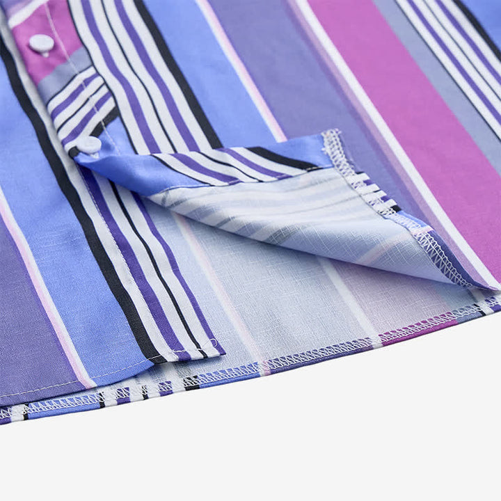 Chemise western à manches longues pour homme, bleue et violette, d'inspiration aztèque - image 7
