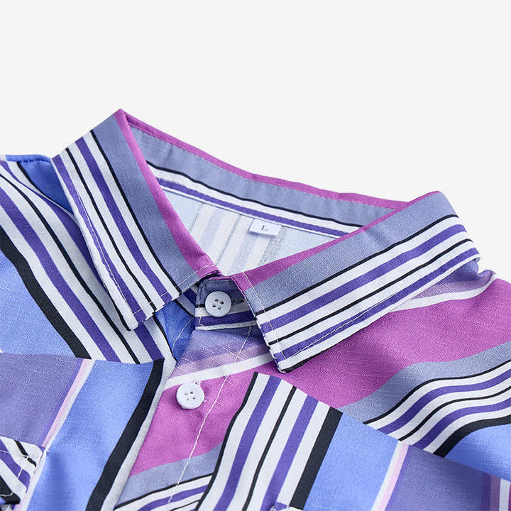 Chemise western à manches longues pour homme, bleue et violette, d'inspiration aztèque - image 4