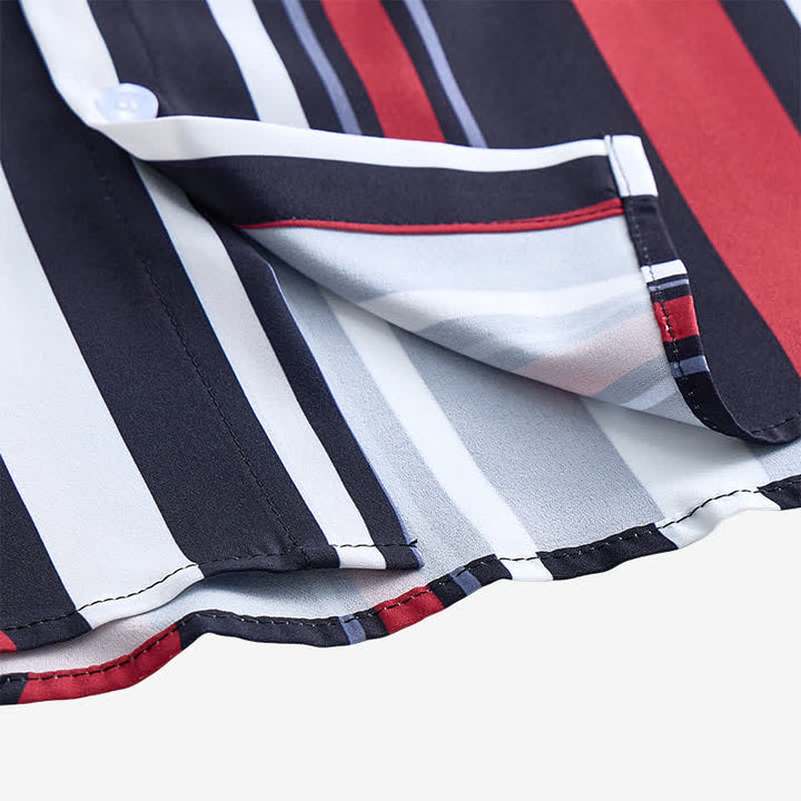 Chemise à rayures verticales rouges et noires d'inspiration rétro pour homme - image 7