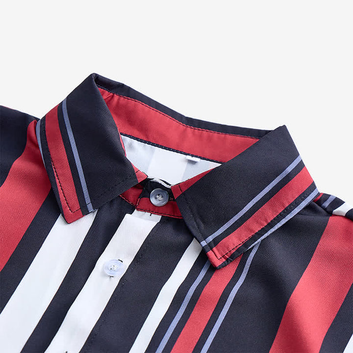 Chemise à rayures verticales rouges et noires d'inspiration rétro pour homme - image 3