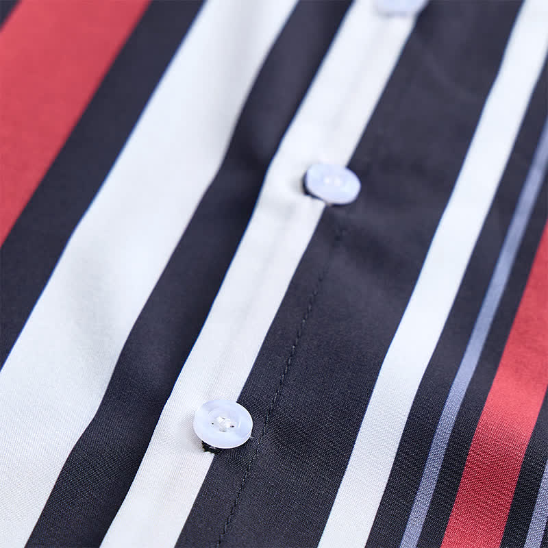 Chemise à rayures verticales rouges et noires d'inspiration rétro pour homme - image 4