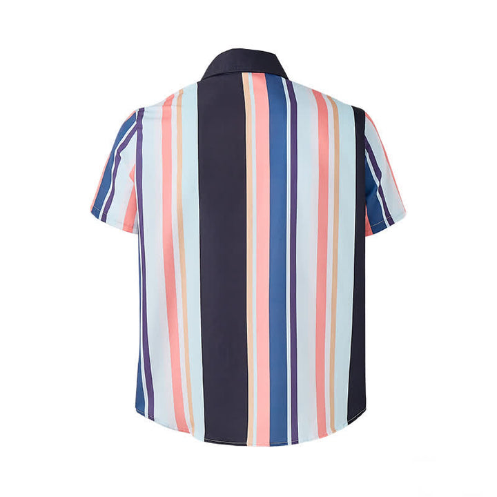 Chemise à manches courtes rayée orange et noire pour homme - image 8