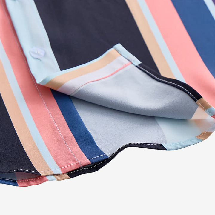 Chemise à manches courtes rayée orange et noire pour homme - image 5