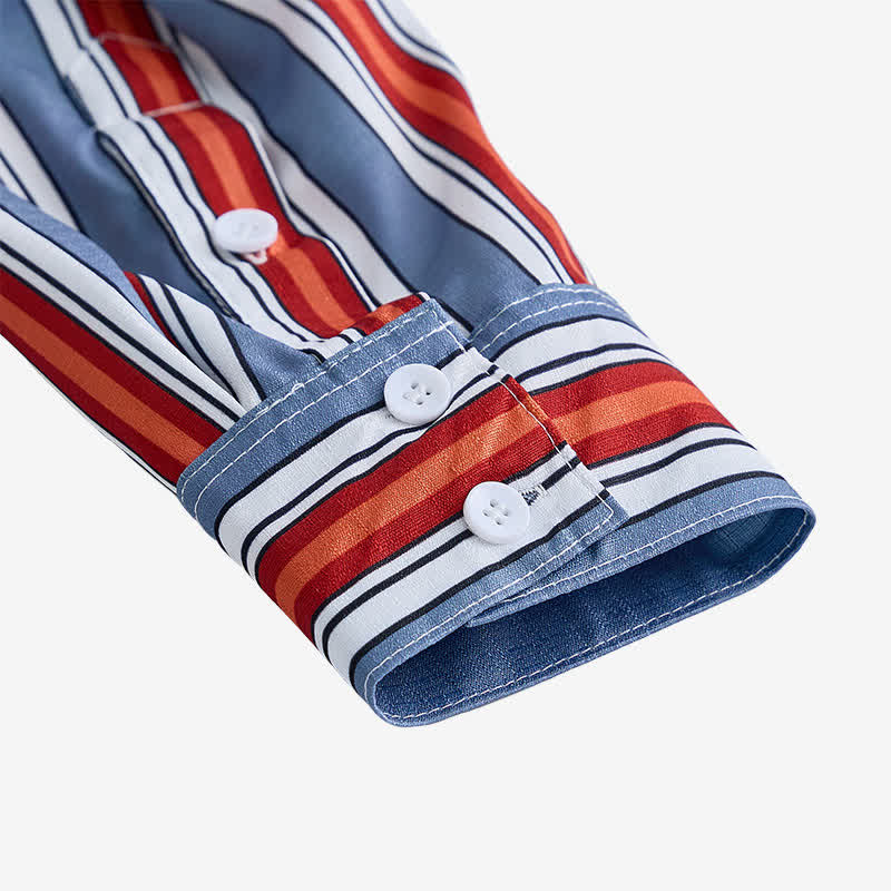 Chemise à manches longues à rayures diagonales style rodéo pour homme - image 8
