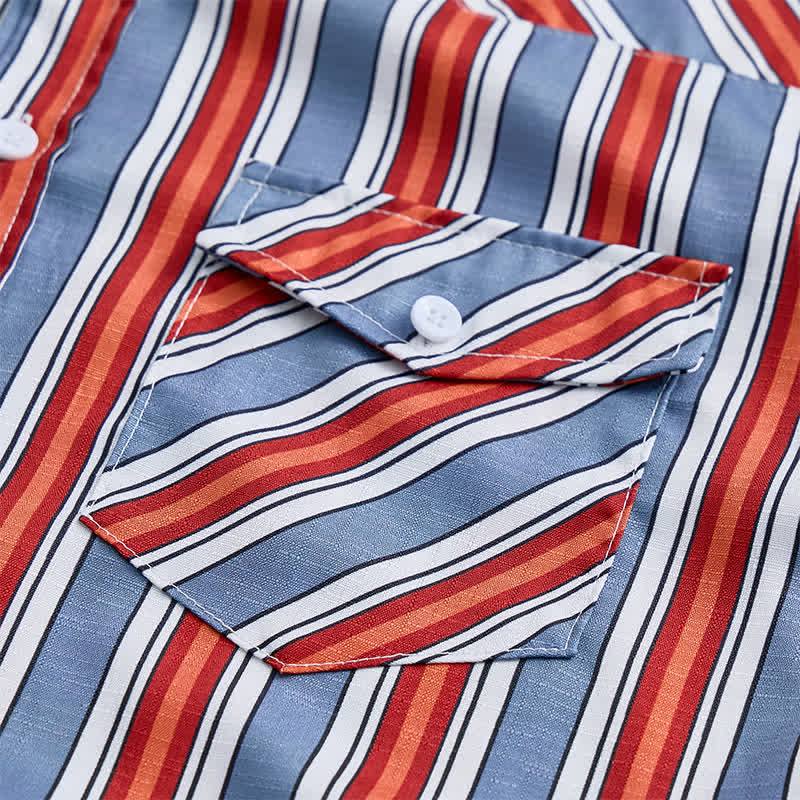 Chemise à manches longues à rayures diagonales style rodéo pour homme - image 5
