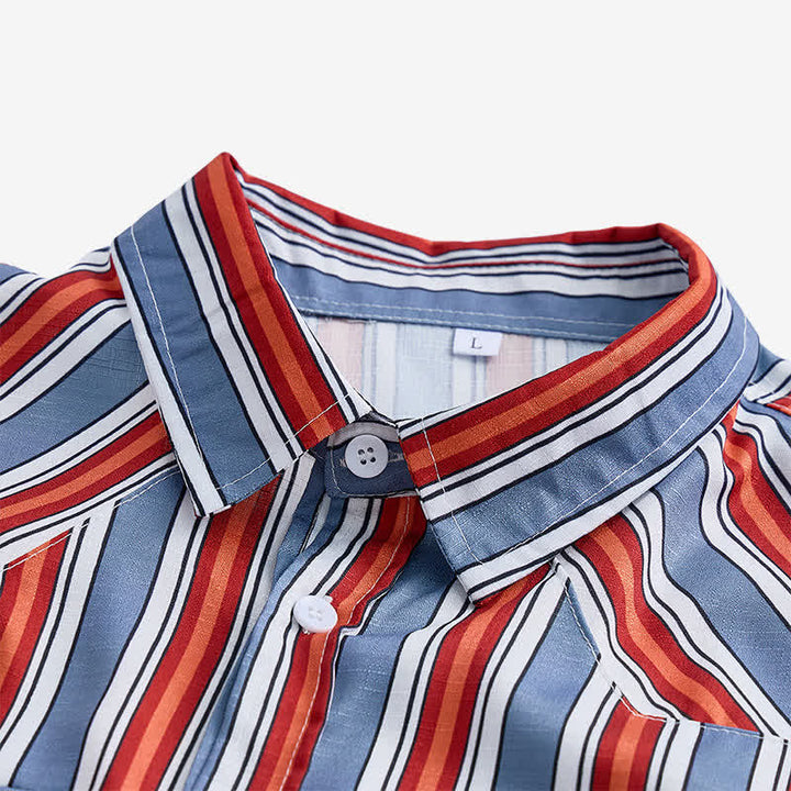 Chemise à manches longues à rayures diagonales style rodéo pour homme - image 4