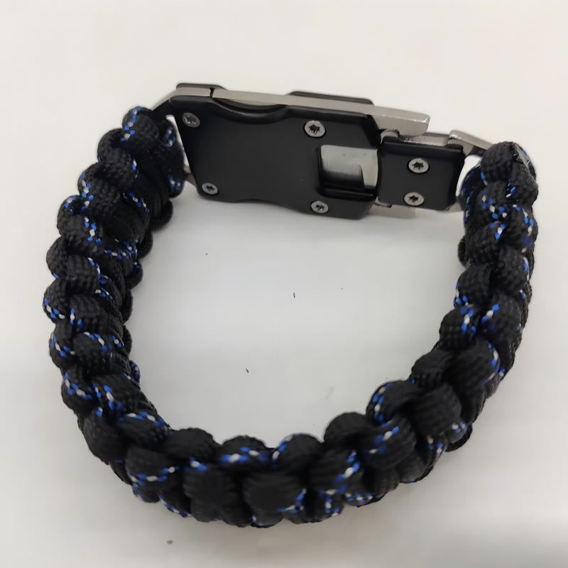 Bracelet de survie en paracorde avec couteau caché et dispositif de secours d'urgence - Camouflage ciel étoilé - image 3