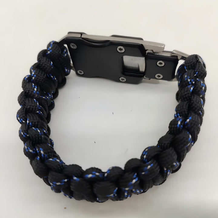 Bracelet de survie en paracorde avec couteau caché et dispositif de secours d'urgence - Camouflage ciel étoilé - image 3