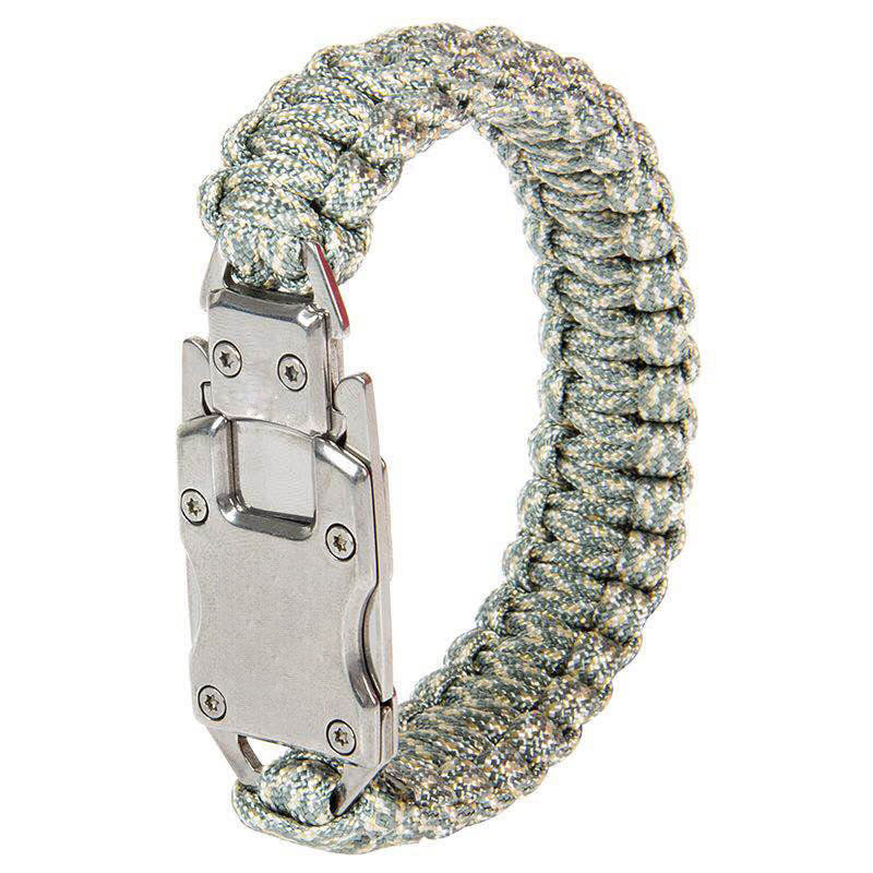 Bracelet de survie en paracorde avec couteau caché et dispositif de secours d'urgence - Camouflage numérique - image 7