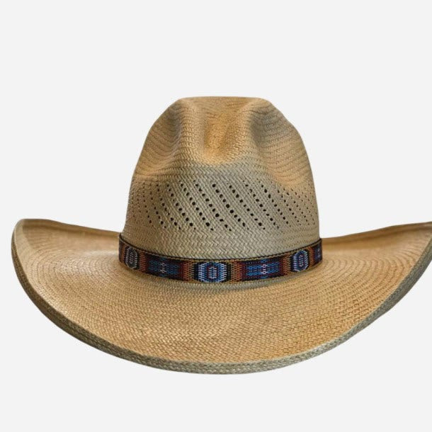Chapeau de cowboy western structuré en paille de papier pour homme - Chameau - M (22"-22 7/8") - image 0