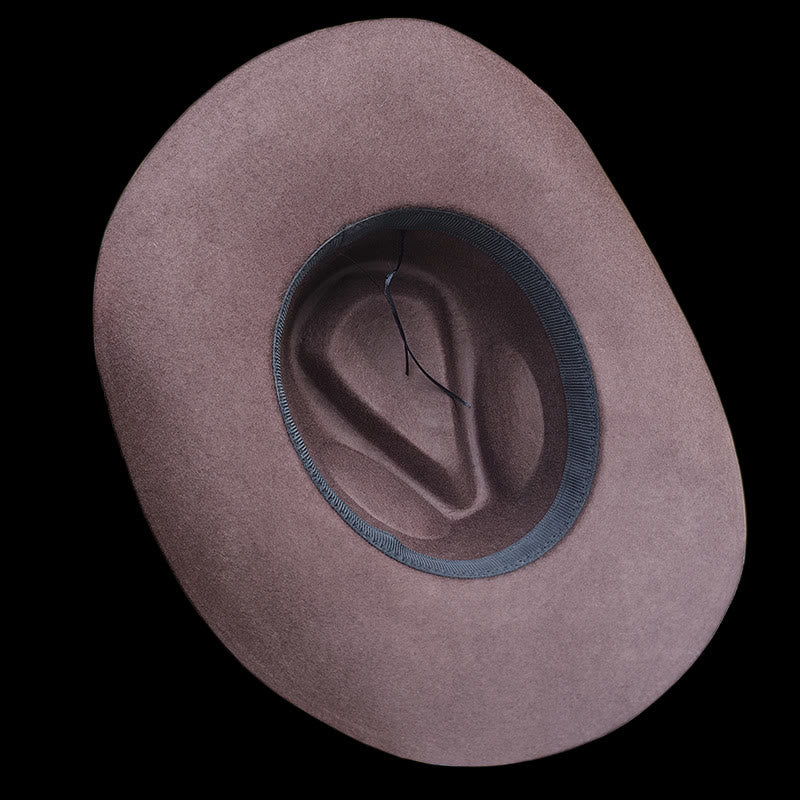 Chapeau Fedora en feutre de laine unie avec bandeau décoratif tissé - image 4