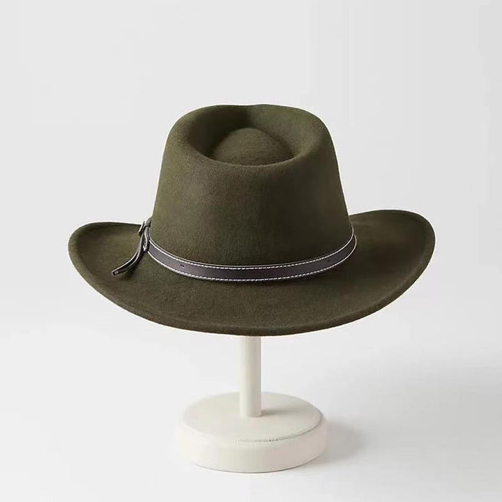 Haut-de-forme en laine style cowboy western pour homme - image 2