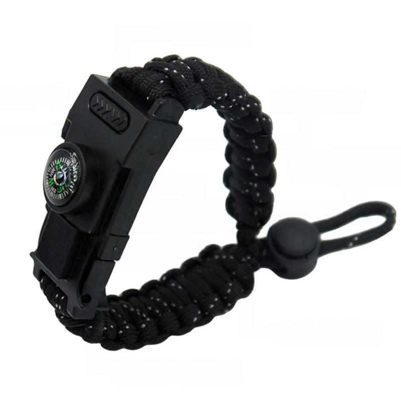 Bracelet multifonctionnel de survie en extérieur avec LED en paracorde - Ligne noire et réfléchissante rétractable - image 20
