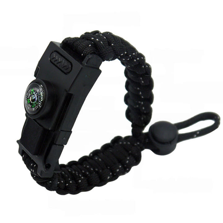 Bracelet multifonctionnel de survie en extérieur avec LED en paracorde - Ligne noire et réfléchissante rétractable - image 20