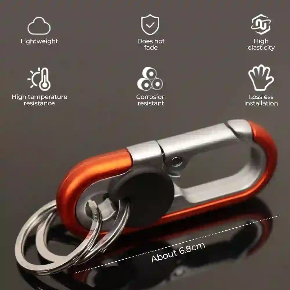 Porte-clés de voiture créatif à double anneau en métal à suspendre à la taille - image 8