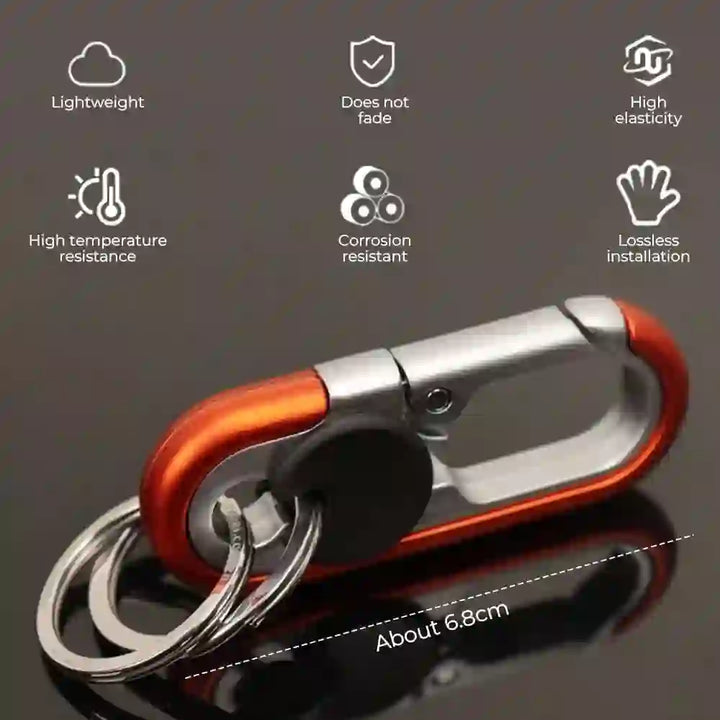 Porte-clés de voiture créatif à double anneau en métal à suspendre à la taille - image 8