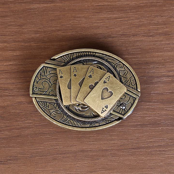 Ceinture en cuir avec boucle de couteau pliant caché Four Aces Poker à faire soi-même - image 3