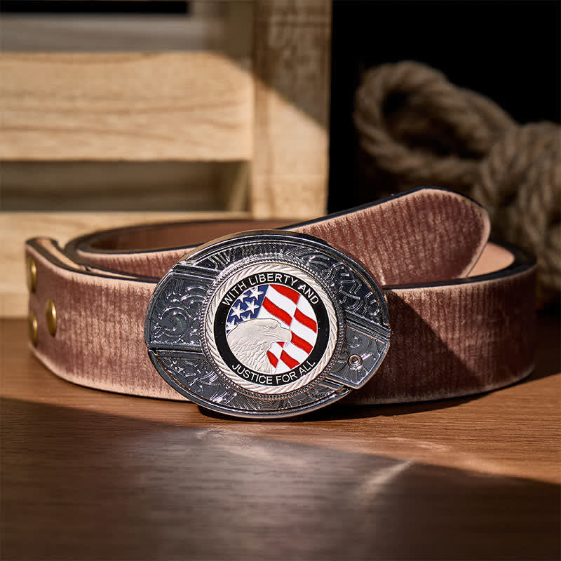Couteau pliant dissimulé Liberty & Justice à faire soi-même, boucle aigle, ceinture en cuir - Aigle du drapeau américain - Ceinture marron vieillie - 42 - image 7