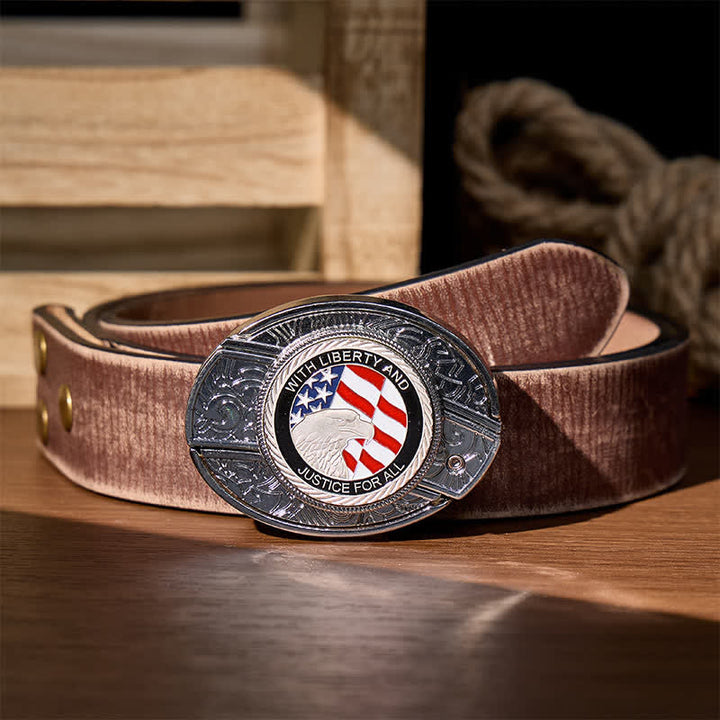 Couteau pliant dissimulé Liberty & Justice à faire soi-même, boucle aigle, ceinture en cuir - Aigle du drapeau américain - Ceinture marron vieillie - 42 - image 7