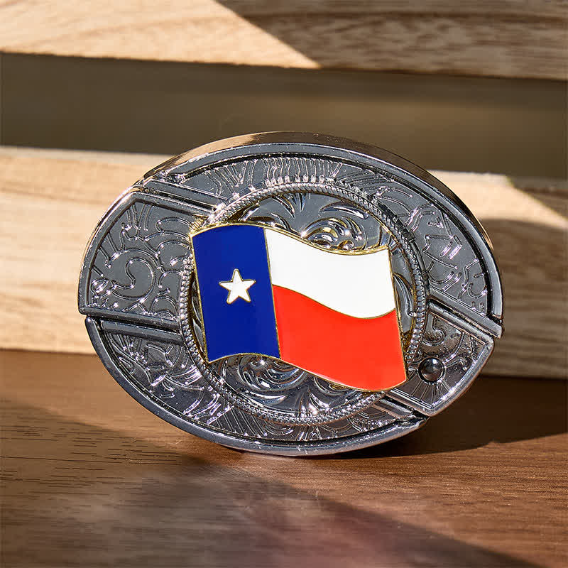 Ceinture en cuir avec boucle de couteau pliant dissimulée et drapeau du Texas à faire soi-même - Drapeau de l'État du Texas - Sans ceinture - Ceinture non incluse - image 0