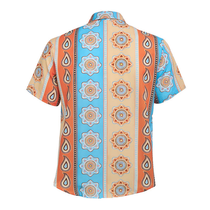 Chemise à manches courtes boutonnée à imprimé western vintage pour homme - image 10