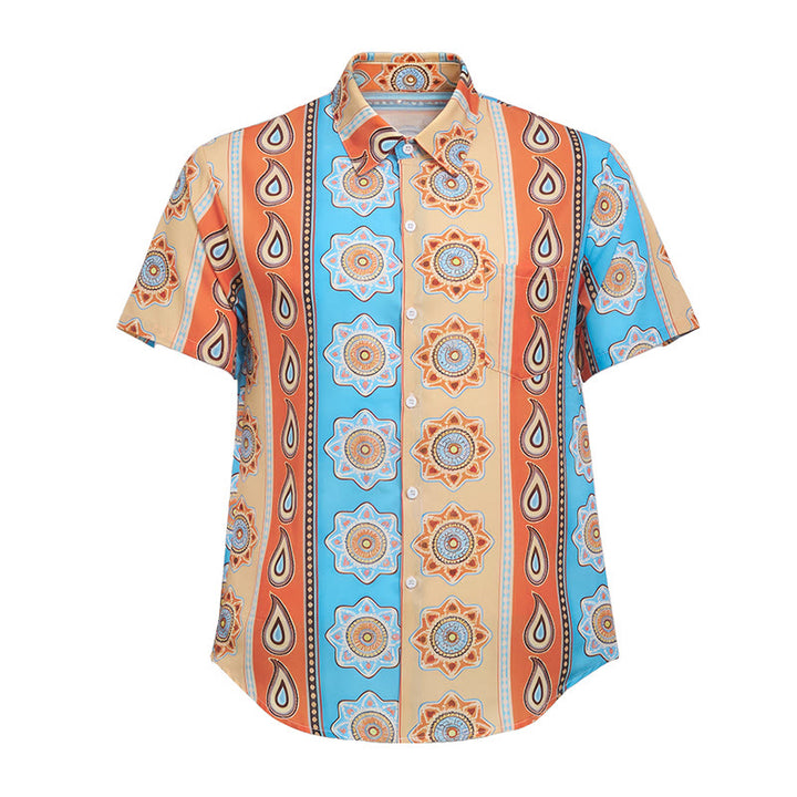 Chemise à manches courtes boutonnée à imprimé western vintage pour homme - image 9