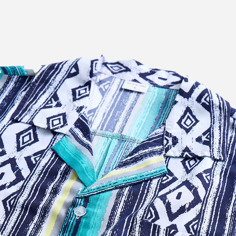 Chemise à manches courtes boutonnée à rayures pour homme, style décontracté d'été - image 4