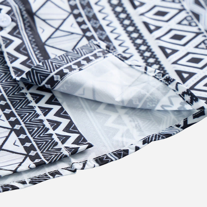 Chemise à manches courtes boutonnée à imprimé graphique décontracté pour homme, été - image 5