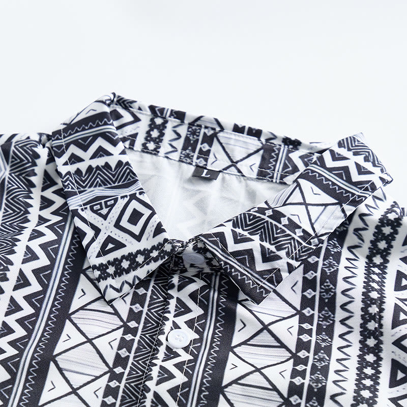 Chemise à manches courtes boutonnée à imprimé graphique décontracté pour homme, été - image 7