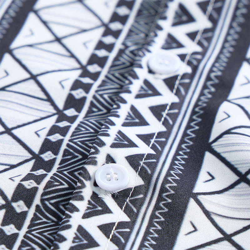 Chemise à manches courtes boutonnée à imprimé graphique décontracté pour homme, été - image 6