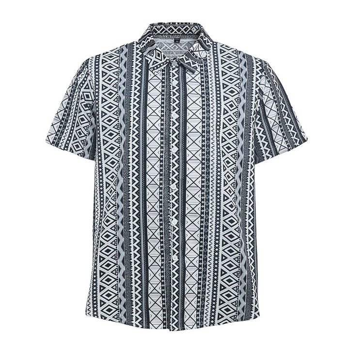 Chemise à manches courtes boutonnée à imprimé graphique décontracté pour homme, été - image 8