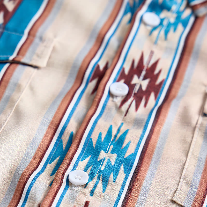 Chemise décontractée à manches longues pour homme, imprimé rayures western vintage - image 6