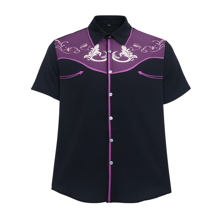 Chemise à manches courtes imprimée style western pour homme - image 21