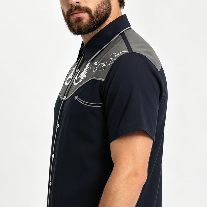 Chemise à manches courtes imprimée style western pour homme - image 9