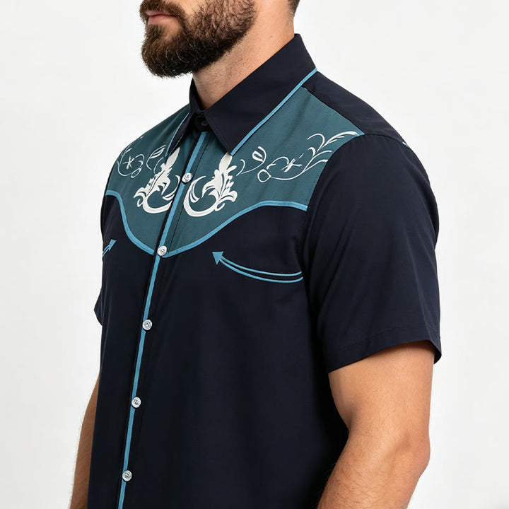 Chemise à manches courtes imprimée style western pour homme - image 2